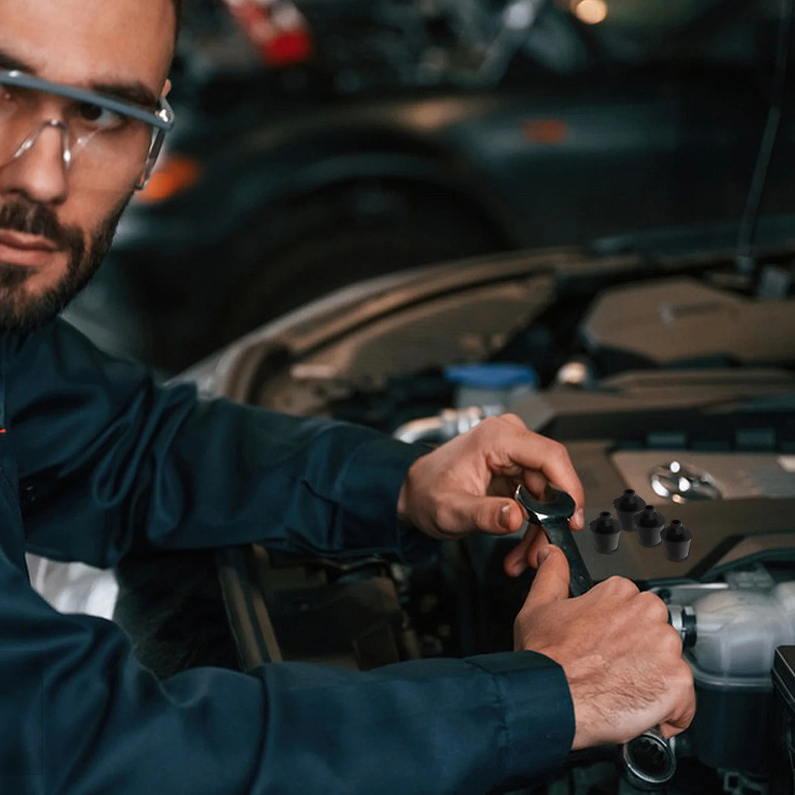 

10pcs Car Door Buffer Blocks Rubber Shock Absorber For Trunk Hood Bumper Protection Vibration Reduction Rear Bumper Guard Trunk