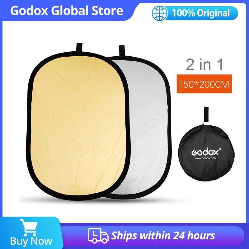 

Godox 2in1 150x200cm Gold and Silver Oval Multi-Disc Reflector Collapsible Photography Studio Photo Lighting Diffuser Reflector
