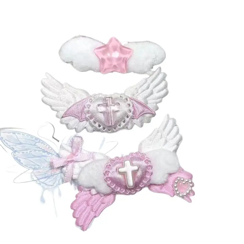 2/3 Stück Y2K Harajuku Haarspangen Gothic Herz Engelsflügel Haarklammern Damen Schmuck Punk Mode Haarspangen DIY Lolita Haaraccessoires – Detail 6