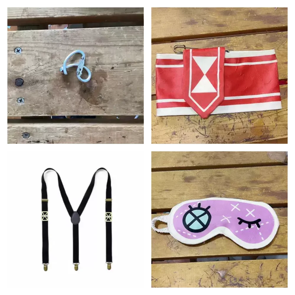 Okazaki Kei Cosplay Set Augenklappe Armband Hosenträger Brosche Otome Spiel Anime Zubehör