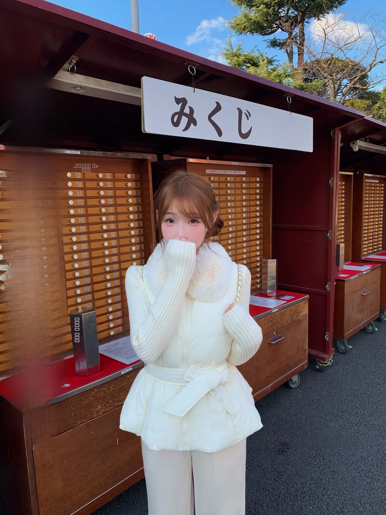 

Женская осенне-зимняя куртка Lukira White Fog из бархатного хлопка с поясом, приталенного кроя, с меховым воротником