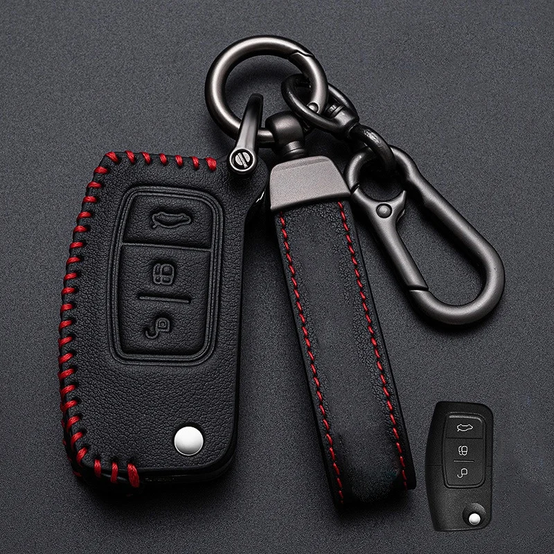 

For Ford Focus 2 MK2 Fiesta Mondeo Galaxy Falcon Territory Ecosport Car Folding Key Cover Bag Shell Case Keychain Protector