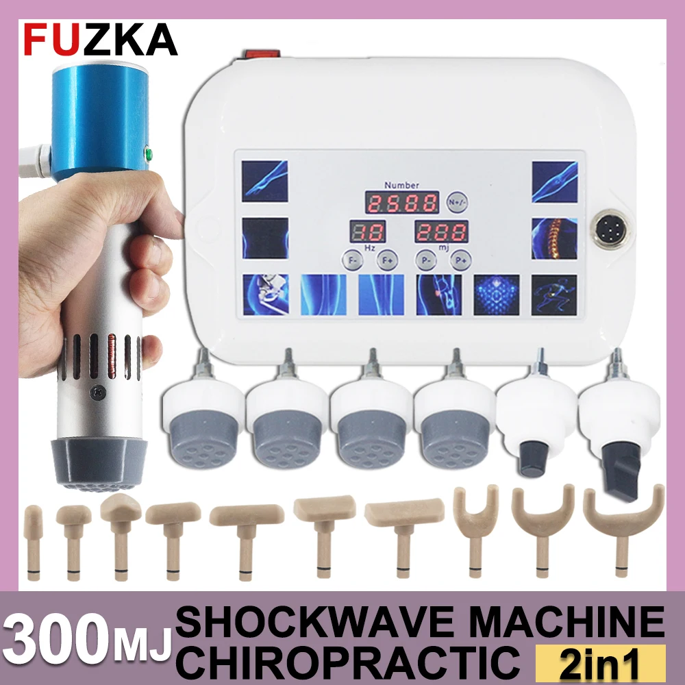

2in1 Professional Shockwave Therapy Machine Effective ED Treatment And Body Pain Relief 300MJ Shock Wave Chiropractic Tool
