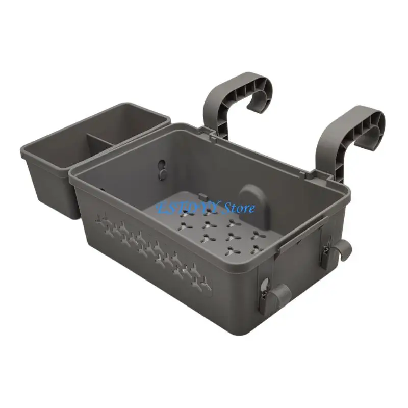 G6DE Above Ground Poolside Shelf with Drainage Swimming Pool Basket Towel Cup Storage Organizers Easy to Install