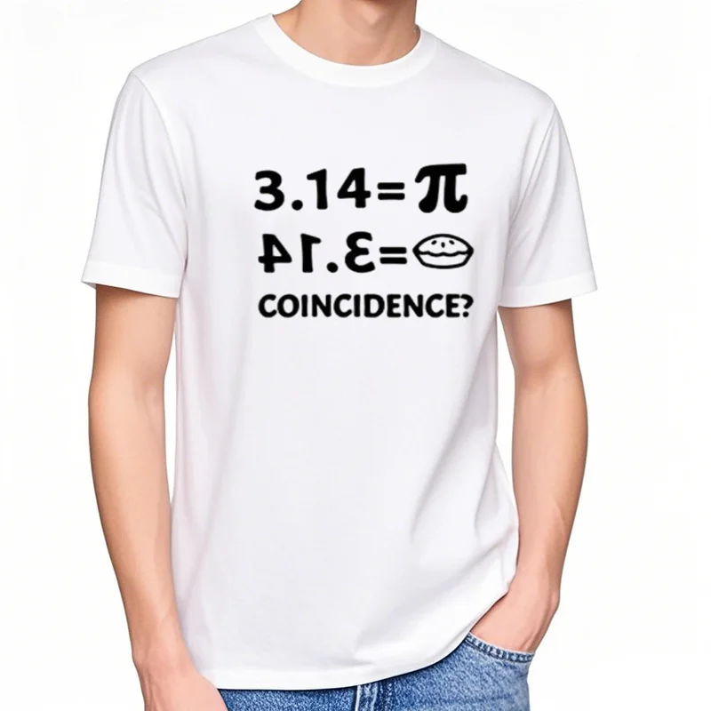 Camiseta col rond homme 100% algodão, de alta qualidade, casual et loose, com impressão de conception de formula math