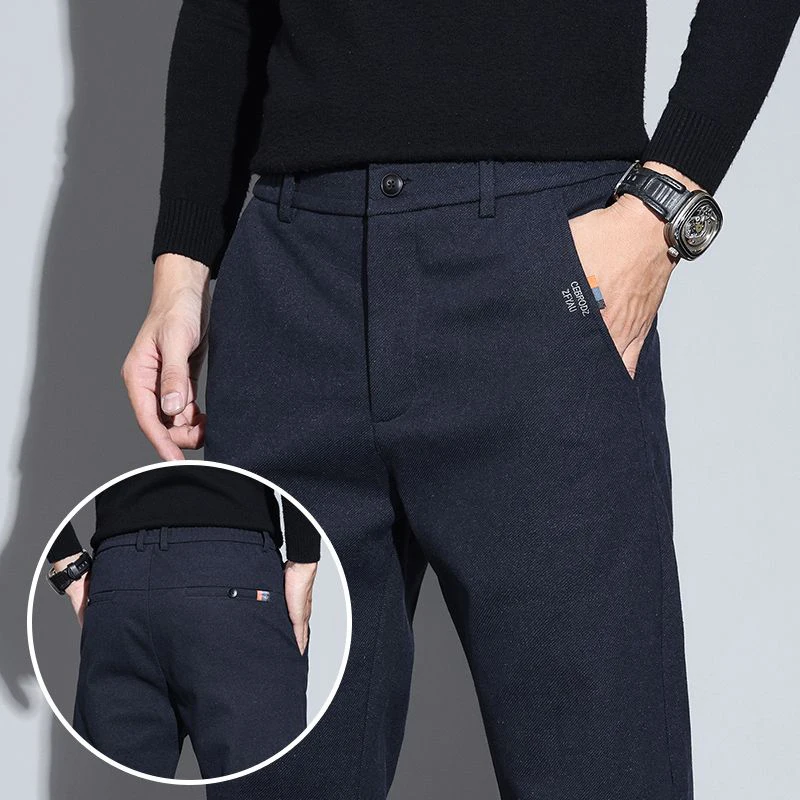 

Men's Thin Business Stretch Slim Fit Elastic Pants Male Casual Classic Pants Korean Blue Grey High Quality Brand Men's Trousers