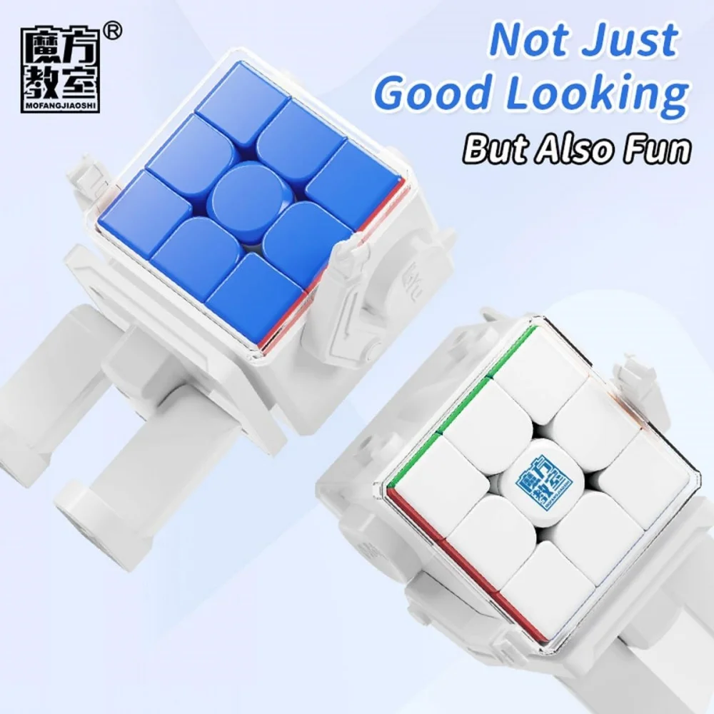 MoYu Cube Robot Cubing Classroom MFJS Meilong 3 3x3 Magic puzzle Cube Stickerless con espositore a forma di Robot bianco