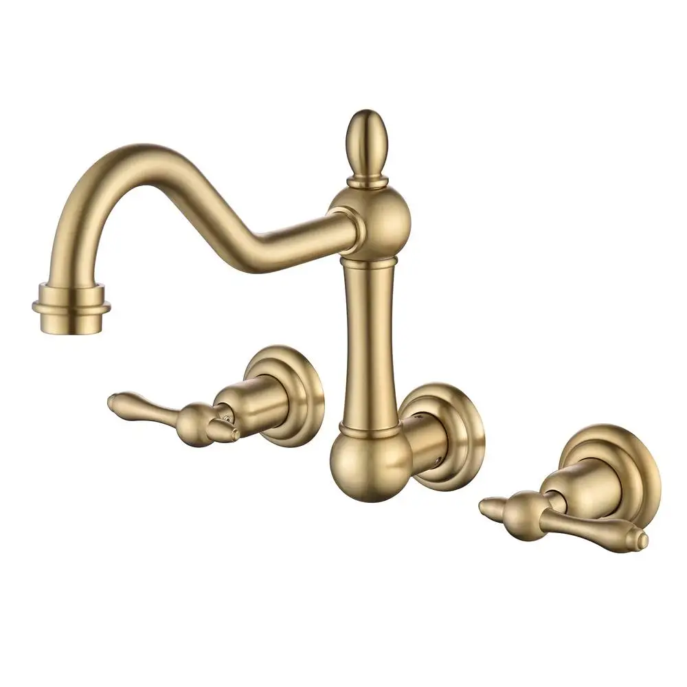 Vintage Brass Wall Mount Tub Faucet 8