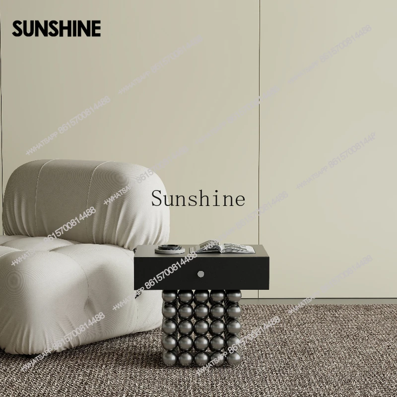 Exquisite corner Bauhaus art minimalist new living room bedroom Internet celebrity corner a few sides bedside table side cabinet