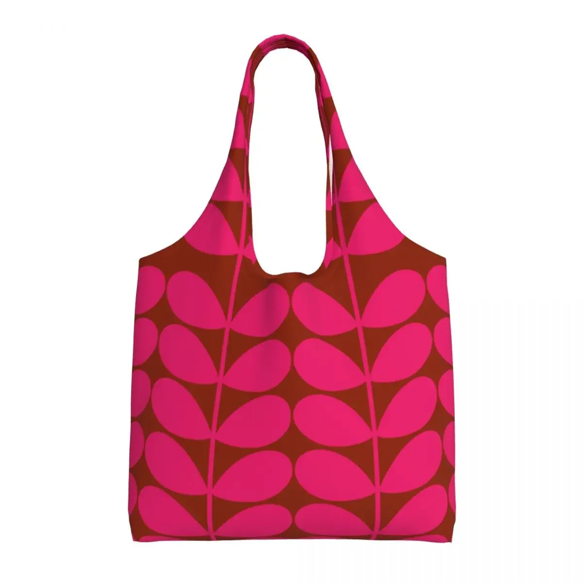 Bolsos de compras de color rosa cereza con tallo sólido y impresión personalizada, bolsos de hombro de lona de reciclaje, bolsos de fotografía Orla Kiely