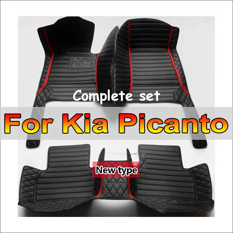 Leather Car Floor Mats For Kia Picanto Morning Grand Eko Taxi JA 2012~2017 5door Anti-dirty Car Mat Tapete Carro Car Accessories