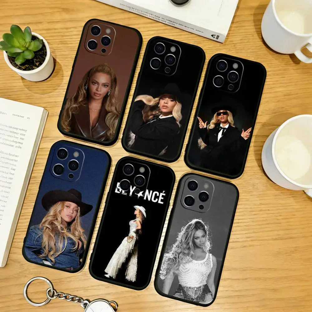 Singer B-BeyoncE Phone Case For iPhone 17,16,15,14,13,12,11 Plus,Pro Max,XS,Soft Silicone Black Cover