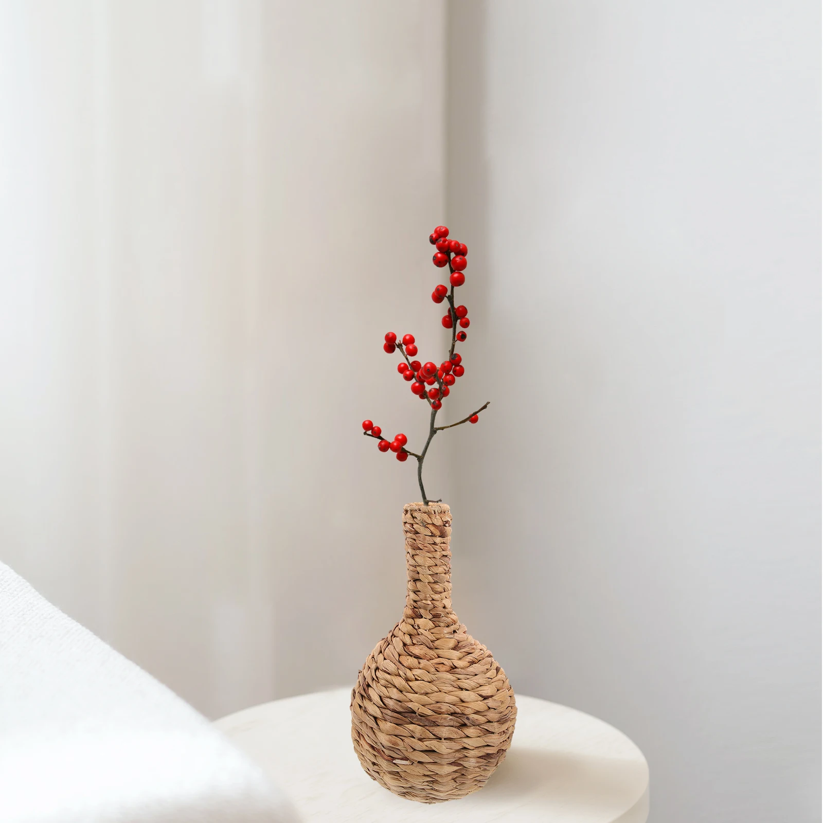 

Rustic H woven Flower Vase Woven Holder Dried Flower Decorative Piece Living Room Balcony Terrace Floor Vase Simple Wedding