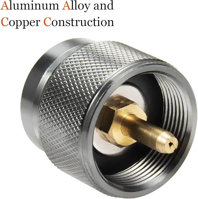 Propane Tank Adapter Outdoor Camping Stove Smooth Surface Gas Burner Conversion Head DIN Standard Thread Connecting Copper +