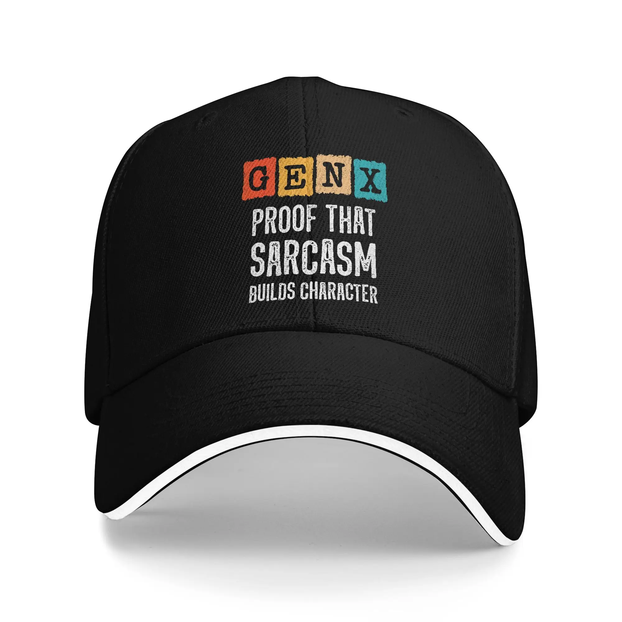 Men Women Generation X - Gen X Sarcasm Builds Character - Funny Gen X  Hats Cool Baseball Cap  Sun Hat Headewear Adjustable