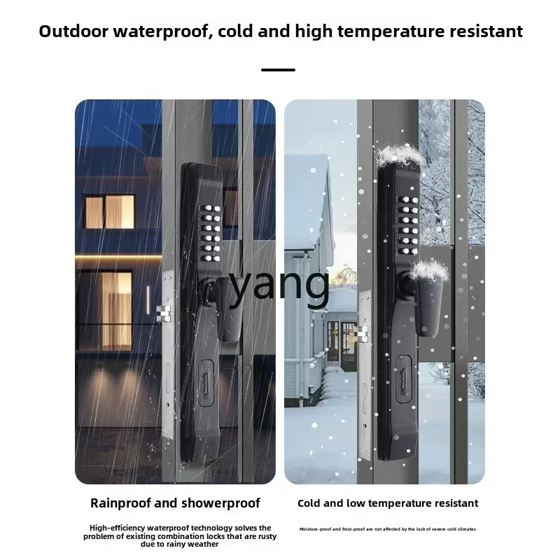 قفل بكلمة مرور ميكانيكي لباب الفناء LTT مقاوم للماء بدون كهرباء، قفل بكلمة مرور من الألومنيوم المجوف على الوجهين