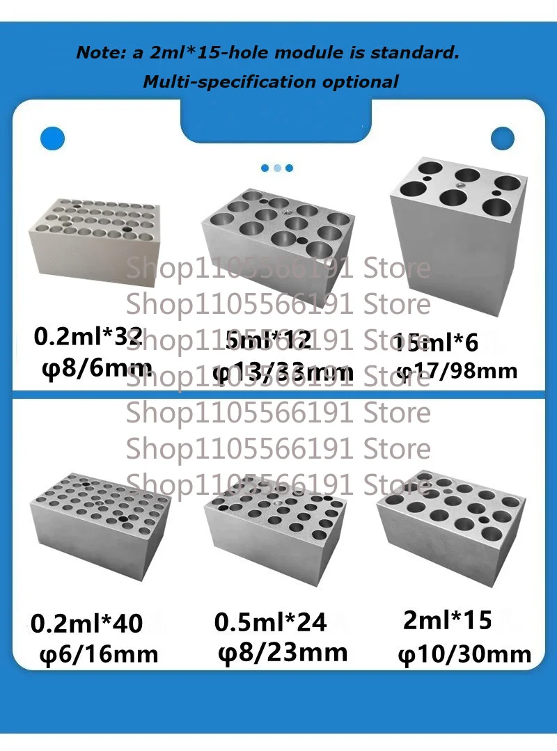 Portable Dry Bath Incubator, Digital Metal Block Heater for 0.2ml/2ml Tubes, Constant Temperature M-JSY-H