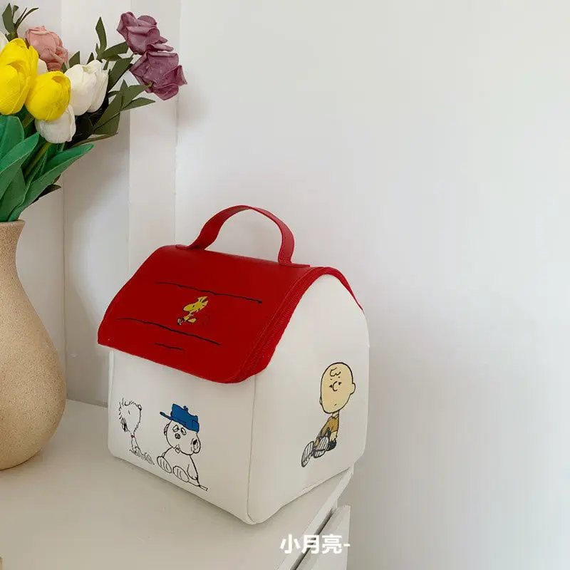 Snoopy Cosmetic Bag Anime Girl Wash High Capacity House Shape Storage Bag Student Portable Cosmetic Bags Simple Wholesale