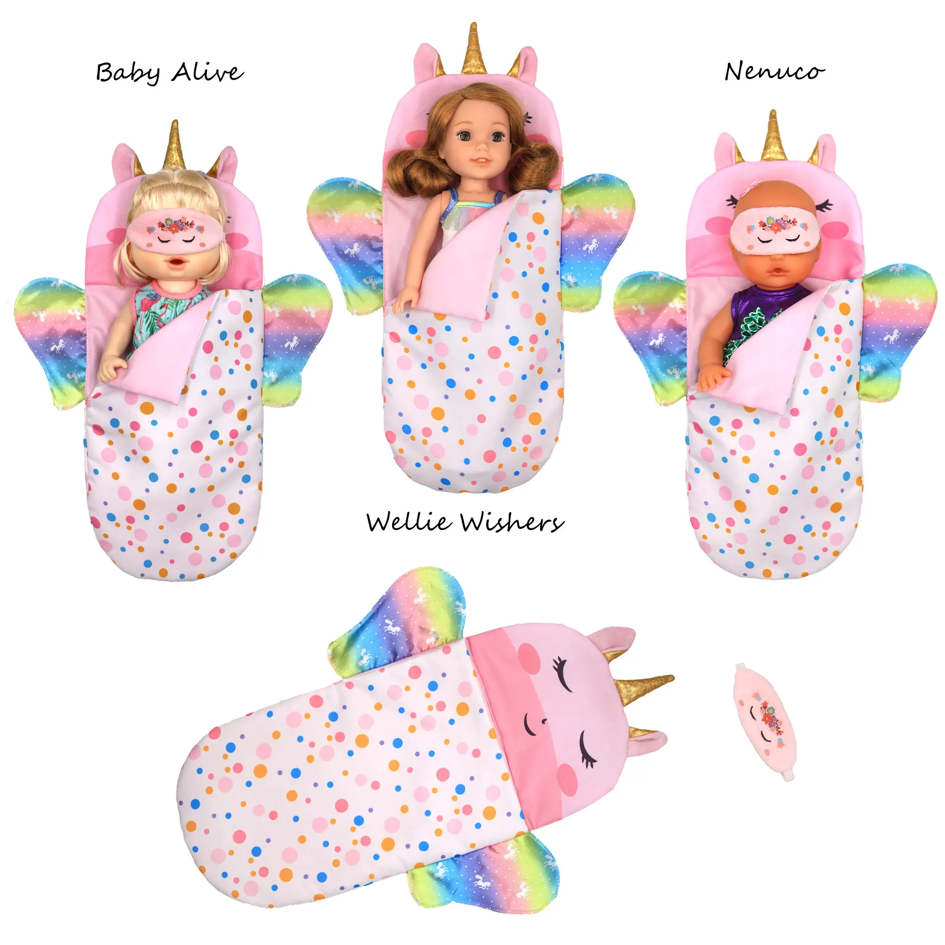 Doll Sleeping Bag for 43cm Dolls Lovely Unicorn Pillow 17-18inch Baby New Born Dolls Accessories American Girl\'s Birthday Gift