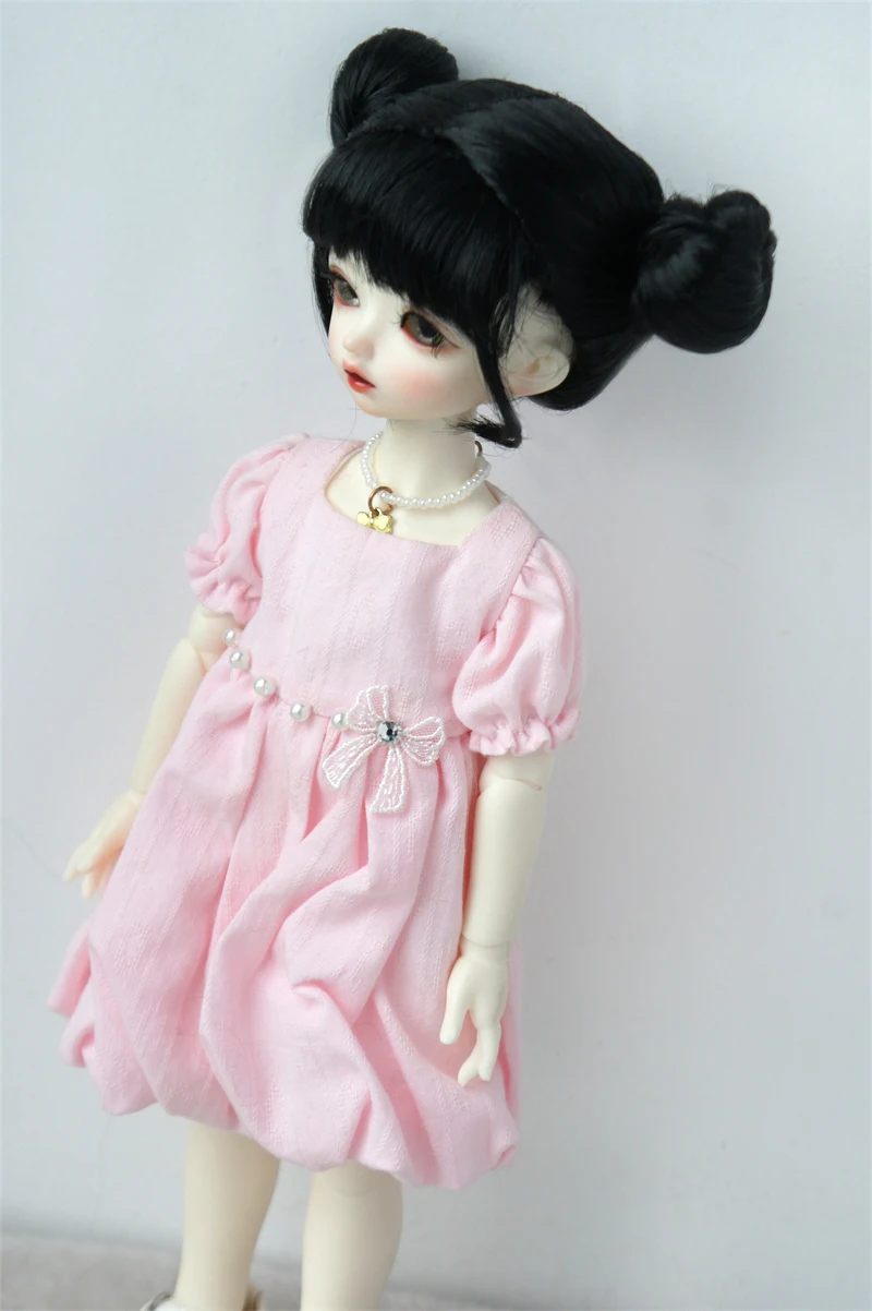 JD742 1/6 Nette Twin Brötchen BJD Synthetische Mohair Puppe Perücken Für Kopfumfang 16-18 cm Größe 6-7 zoll YOSD Haar Heißer Zubehör