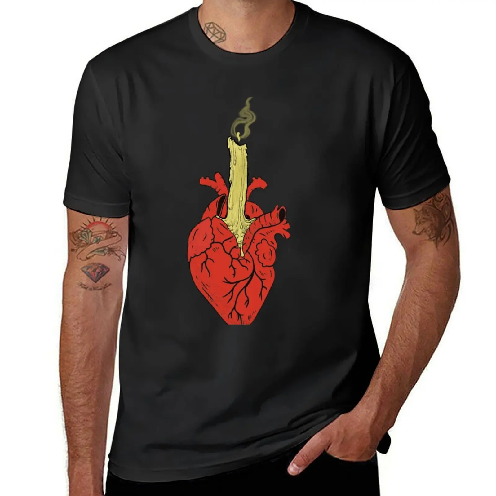 Heart melting candle T-Shirt quick drying customs design your own vintage for a boy T-shirt men