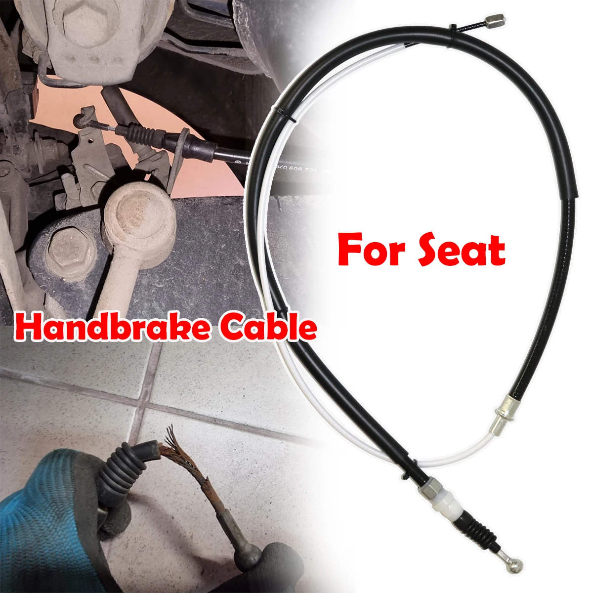 For Seat Toledo III Leon Altea 5P1 Rear Parking Brake Cable High Tensile Wear Resistant Weatherproof 1K0609721BB Free Zip Ties