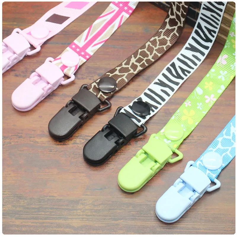 Cartoon Baby Pacifier Clip Chain Ribbon Holder For Nipples Soother Pacifier Clips Leash Strap Holder For Infant