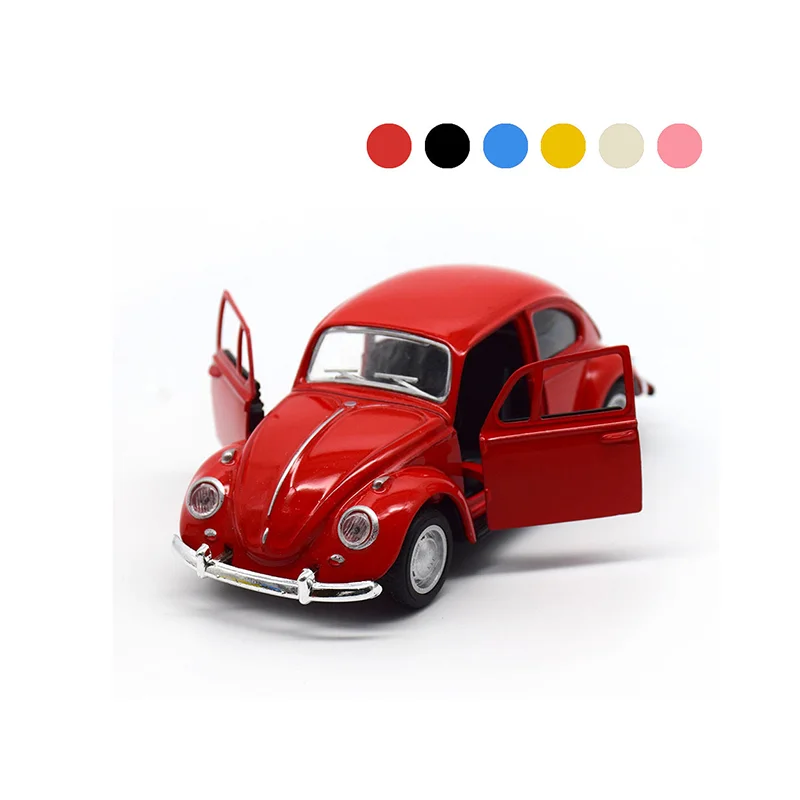 Alloy Car Model Beetle Vintage Door Opening Force Children\'s Toy Motorcar Cake Decoration Auto Carrying Accessories for Boy Gift