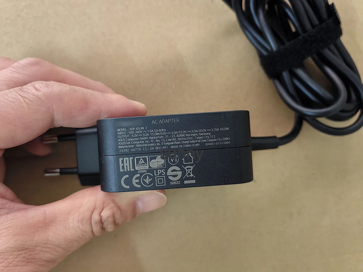 

For ASUS ROG Ally X (2024) RC72LA 20V 3.25A ADP-65JW Z 0A001-01053900 20V 3.25A Type-C 65W AC Adapter OEM