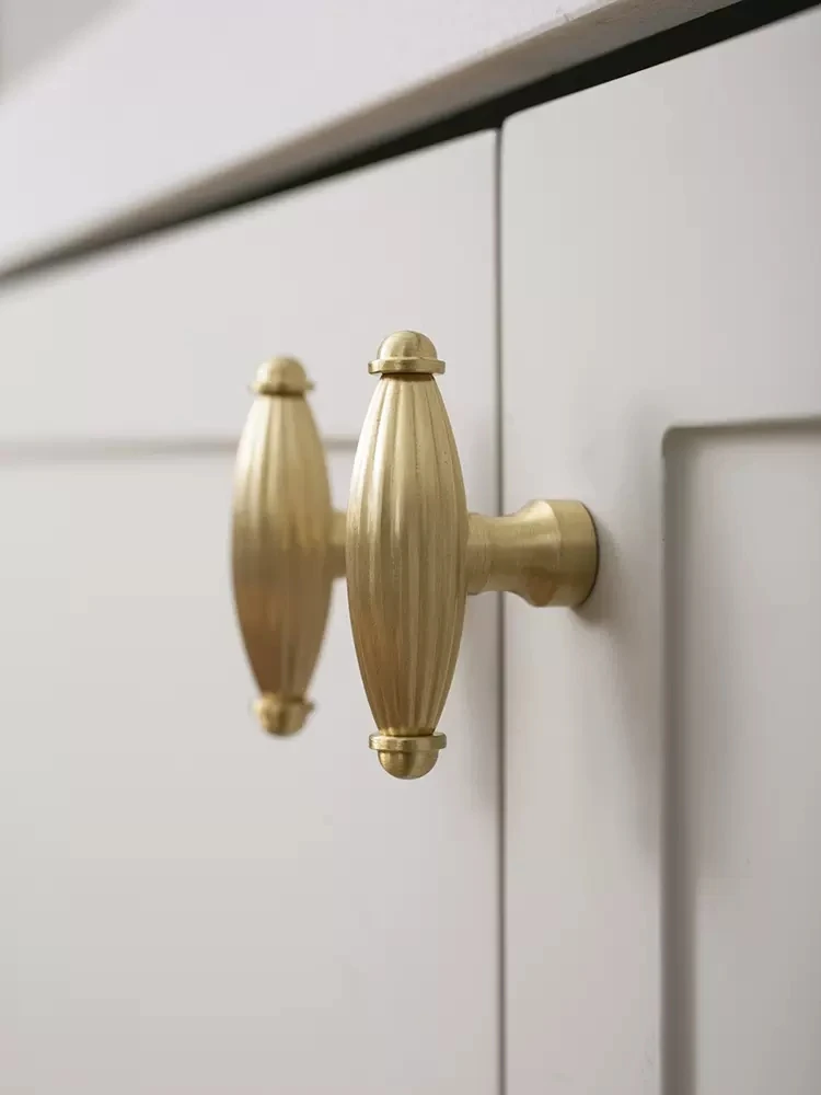 

Furniture Nordic Kitchen Small Knobs Bedroom Wardrobe Door Solid Brass Handle Drawer Vintage Shoe Cabinet Golden Door Handles