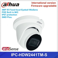 Original Dahua IPC-HDW2441TM-S 4MP IR Fixed-focal Built in MIC Eyeball WizSense Network Surveillance POE Camera