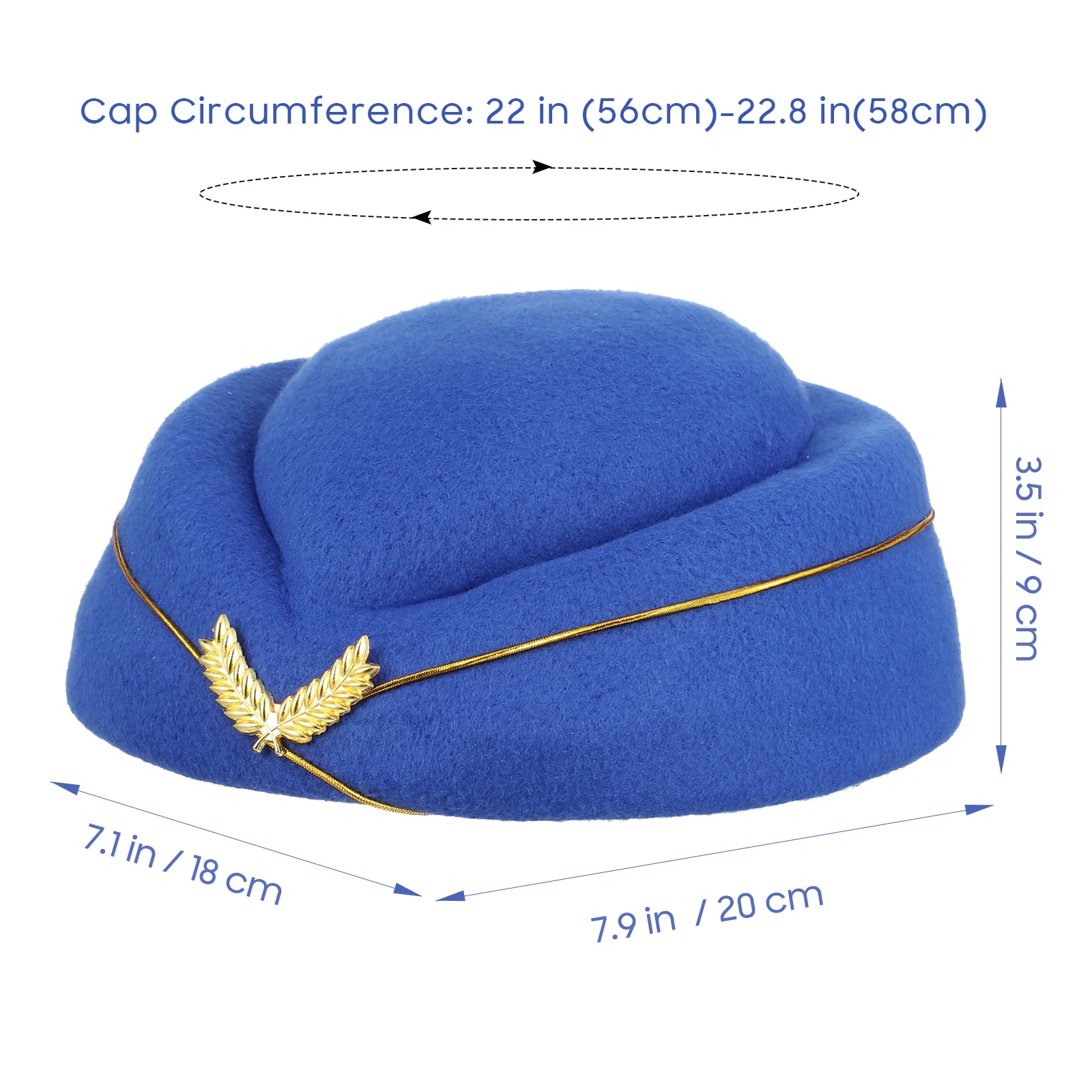 Czapka stewardesy, kapelusz stewardesy, damski, uniwersalny rozmiar, lekki rekwizyt kostiumowy, jaskrawy kolor, przyjemny design, miękki materiał.