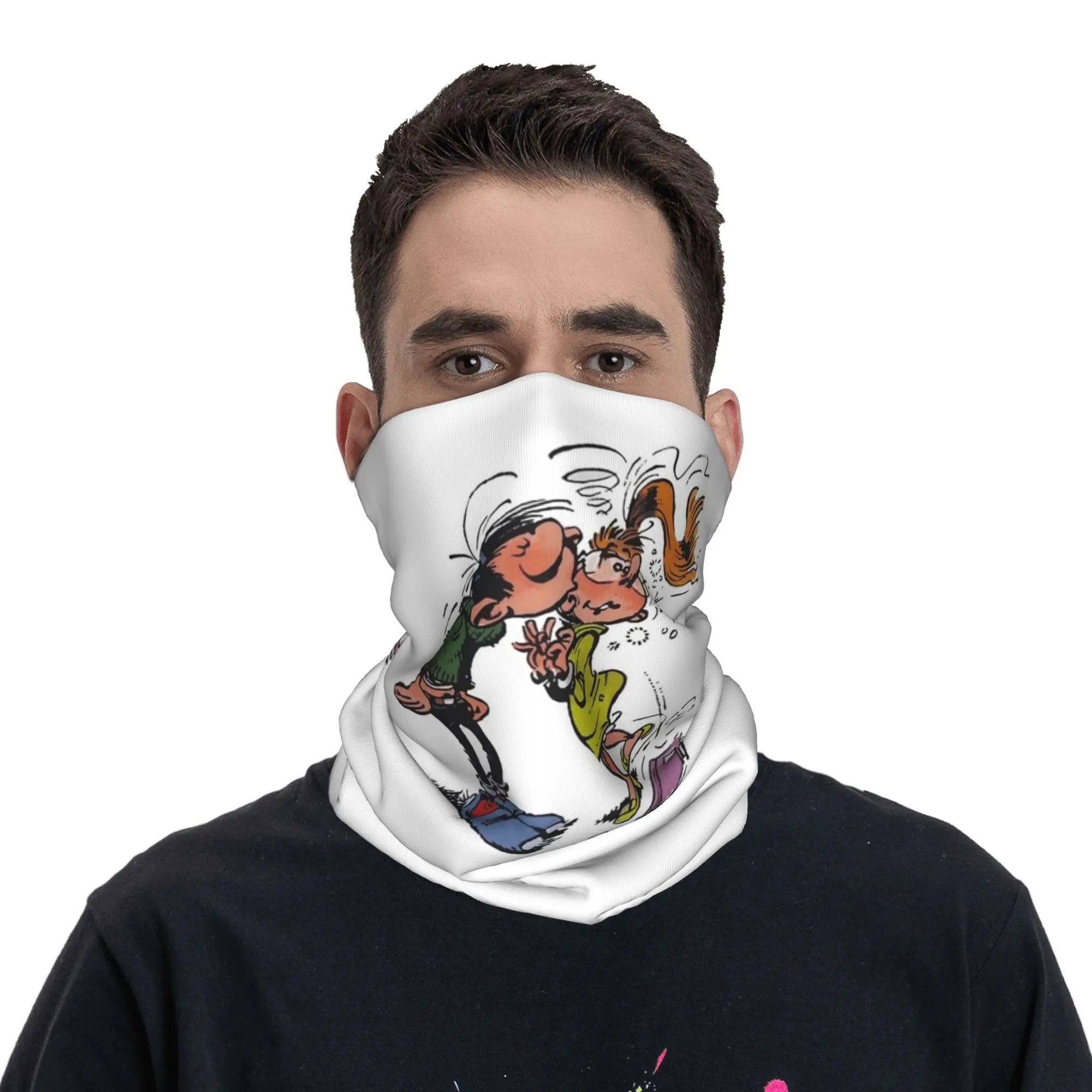 Gaston lagaffe Bandana Neck Cover Printed Wrap Mask Scarf Multifunction Headwear Running For Men Women Adult Breathable