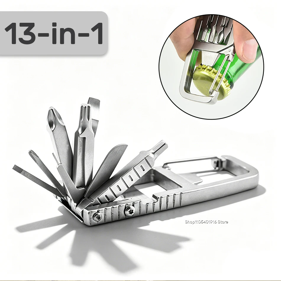 10 in 1 Keychain Screwdriver Multitool Wrench Durable Stainless Steel Outdoor Tool Portable Mini Mini Multitool Cutting Tools