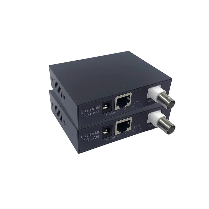 1 paar 10/100M ip Coaxia Übertragung BNC auf rj45 Port IP Extender CCTV HD IP Video Extender EOC Ethernet Coaxia Extender 500m