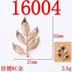 50PC 21*32MM 16mm Gold/silver color Alloy Material Leaf Branch Shape charm pendant for DIY handmade Jewelry Making Wholesale