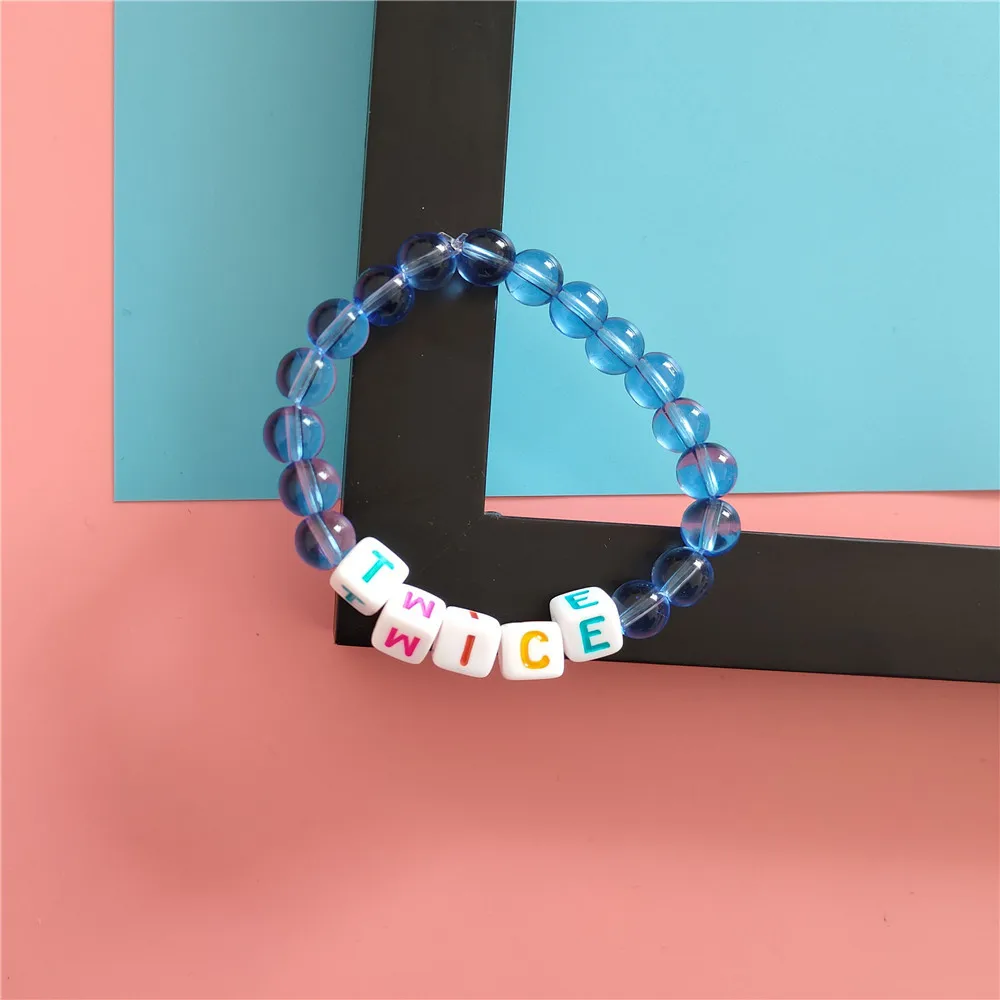 KPOP TWICE MAMAMOO Bracelets Crystal Chalcedony Stone Beads Bracelet Charm Jewelry For Fans Gifts