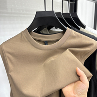 Men's High-Quality Simple Sporty Blazer Sleeveless Breathable Solid Color T-Shirt Summer Underwear Base Shirt Men's Clothing