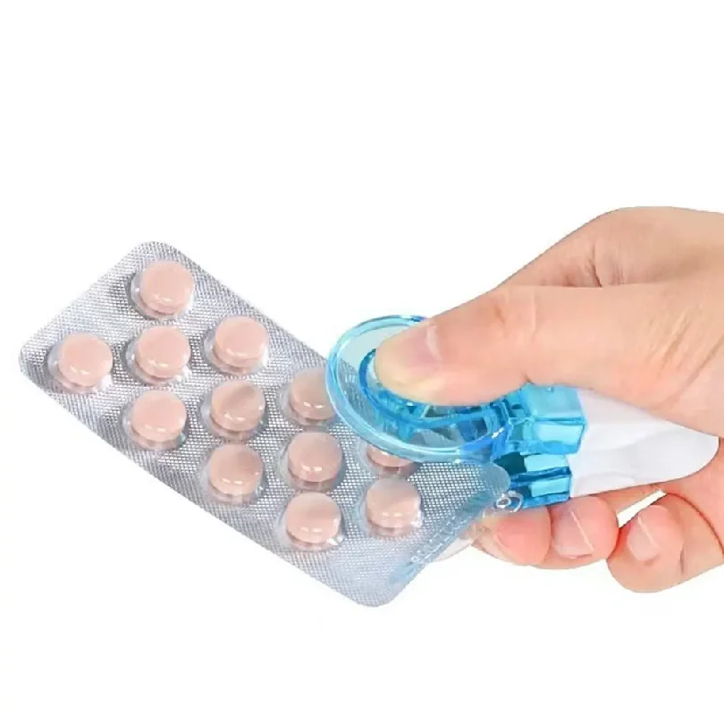 Portable Pill Taker Tablets Blister Pack Opener Pill Dispenser Storage Box Pill Case No Contact Easy To Take Out From Package