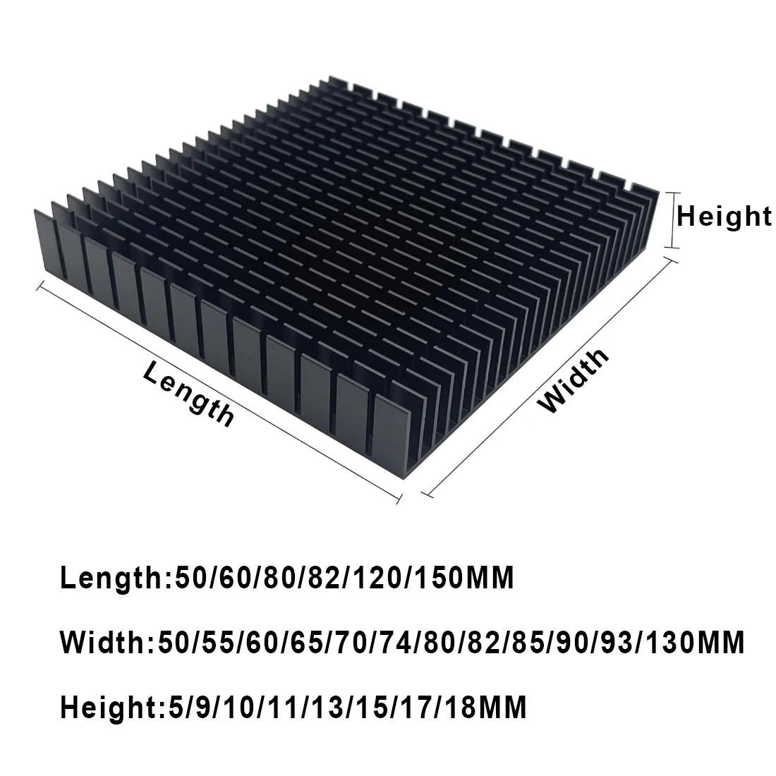 DIY Cooler Aluminum Radiator Grill Shape Radiator Radiator Chip for IC LED Power Transistor 40x40x30 ~ 100x101x20mm