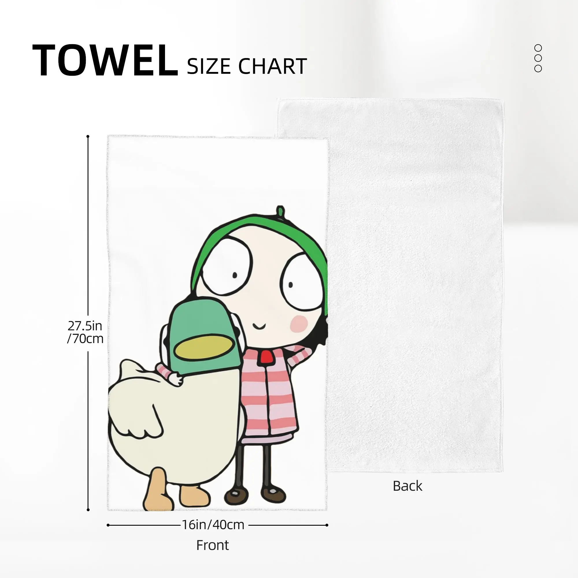 Custom Sarah and Duck having fun Soft Face Towel Quick Dry Pool Bath Cotton Towels Breathable