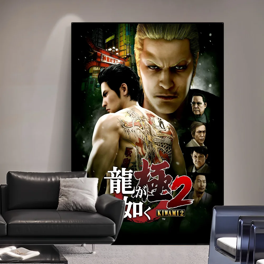 Yakuza Like A Dragon Classic Movie Posters Vintage Room Bar Cafe Decor Stickers Wall Painting