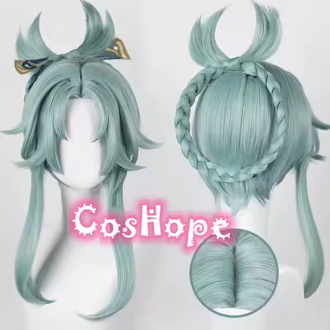 Madame Ping Cosplay Wig 45cm Blue Green Gray Wig Cosplay Anime Cosplay Wigs Heat Resistant Synthetic Wigs