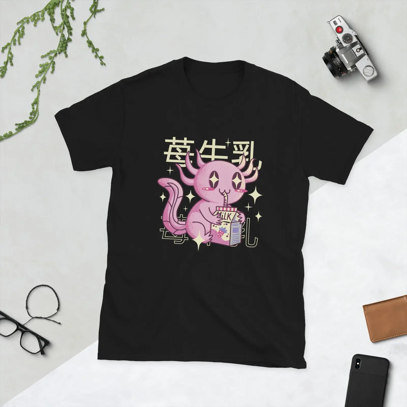 

Axolotl Strawberry Milkshake Pastel Goth Strawberry Anime T Shirt