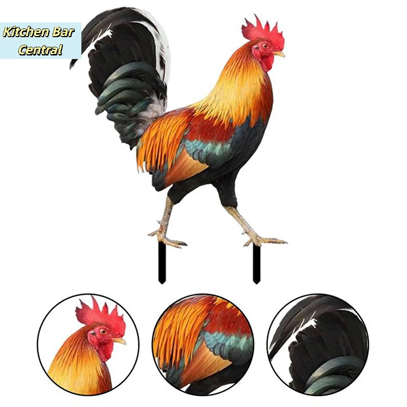 【Weatherproof Garden Rooster Statue Chicken Sculpture Hen Figurine For Home Outdoor Yard Patio Backyard Decor】