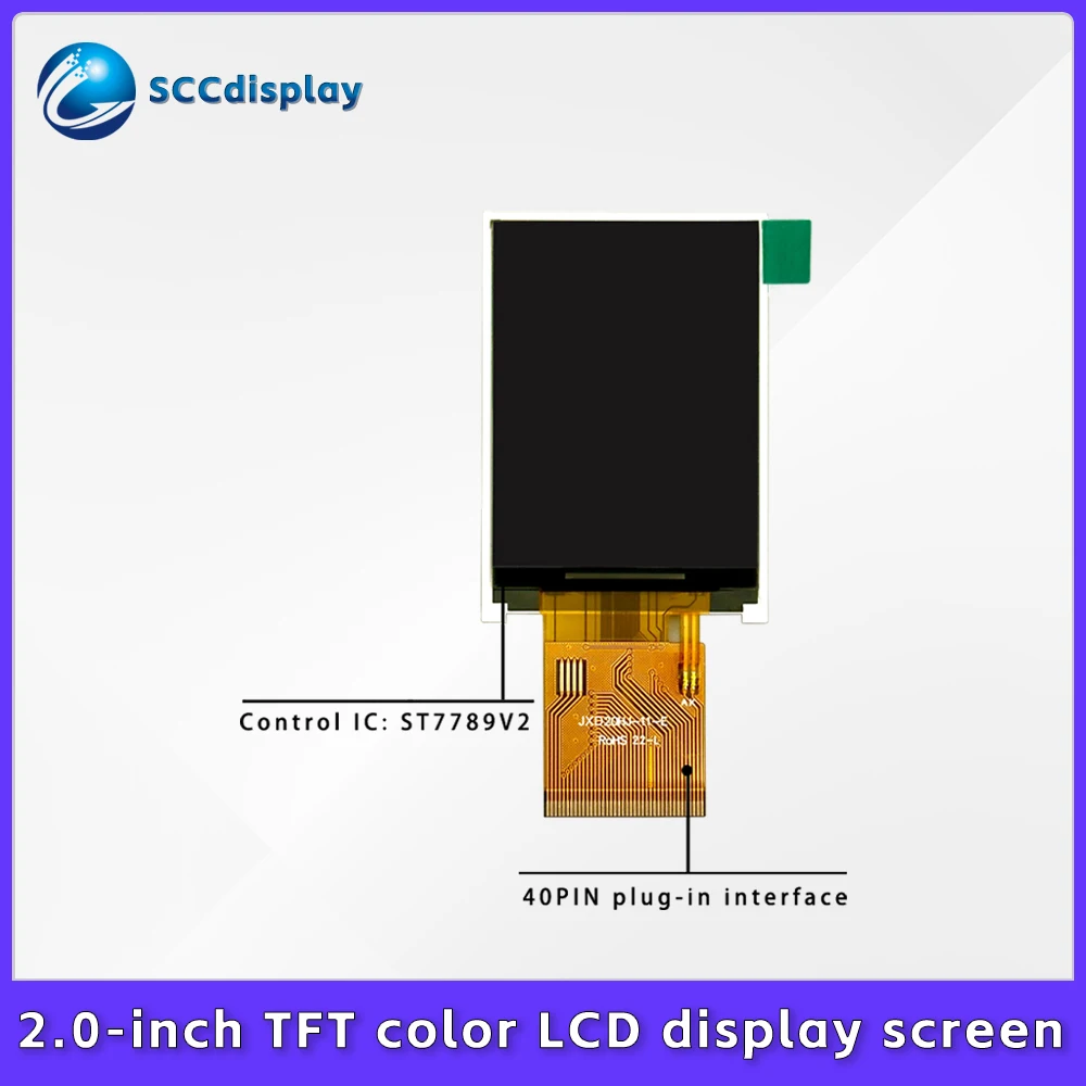 Durable and stable 2.0-inch TFT full-color LCD screen SJXD-T20HJ with 240X320 resolution display, driven by ST7789V2