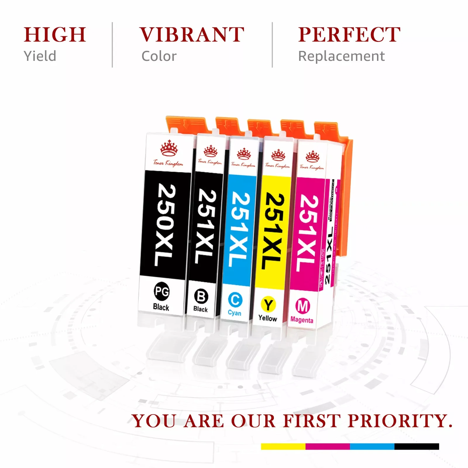 5PK New Chip PGI-250XL CLI-251XL Ink Cartridge Set For Canon PIXMA iP8720 iX6820