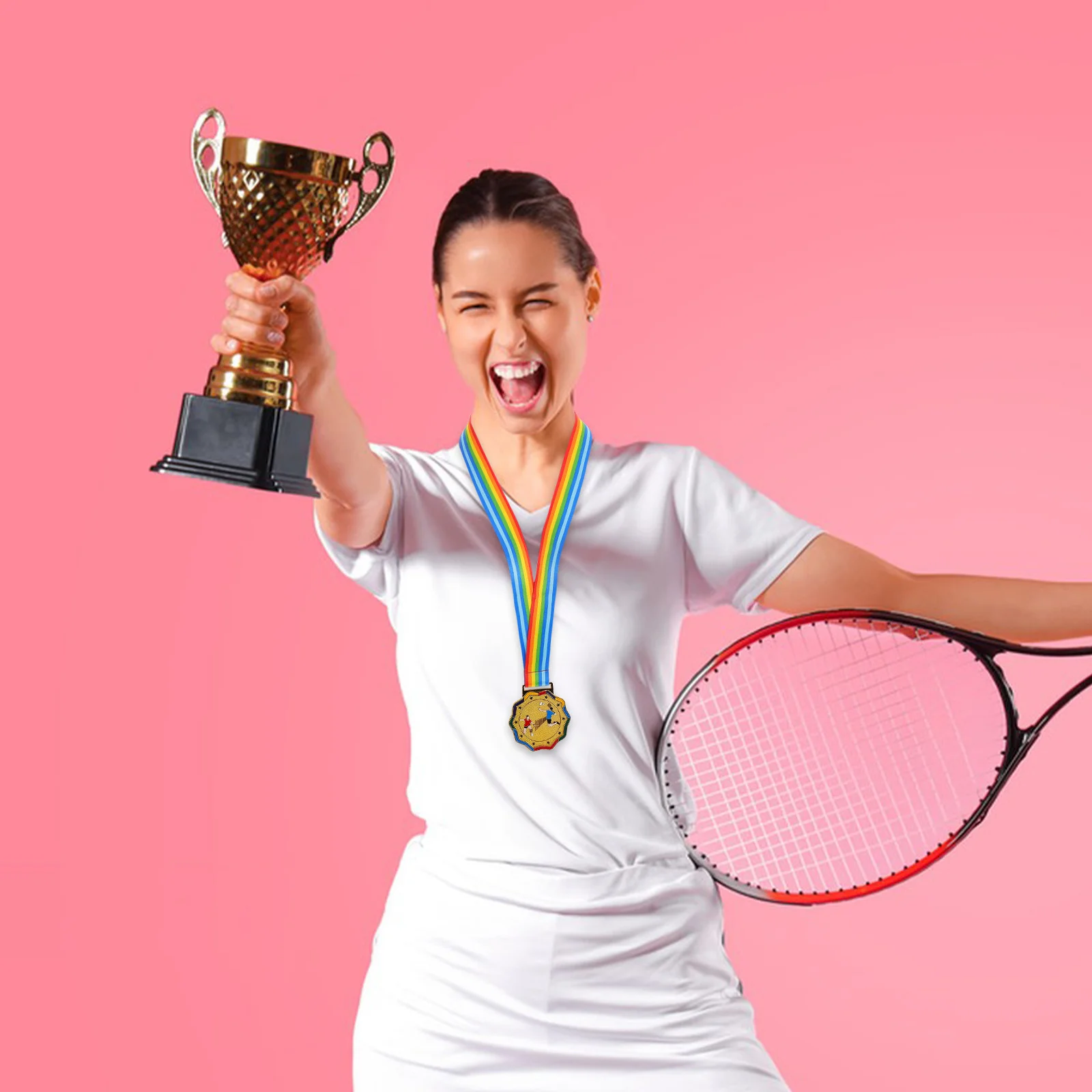 

Badminton Award Medals Metal Trophy For Sports Competition Marathon Track Events Running Medal Display Party Trophies