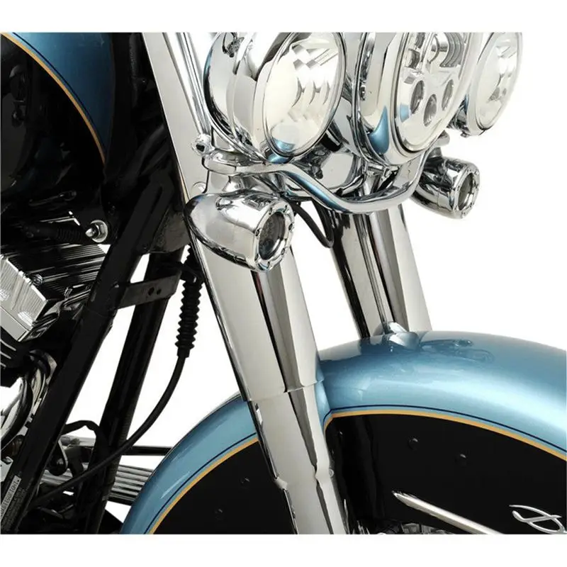 Strict 2 Pair Chrome Motorcycle Front Fork Shock Slider Cover Cowbells Absorber For 1984-2013- Touring Street Tour Glide