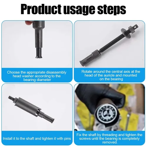 Imagen 2 del producto Extractor de cojinetes de motocicleta de 9-23mm, Extractor de cojinetes internos de bicicleta, herramientas de reparación manual, Extractor de engranajes de rueda